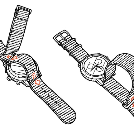 TPW Air Force Field Watch Fabric Strap 24 Hours Display Quartz Movement 42mm Dial