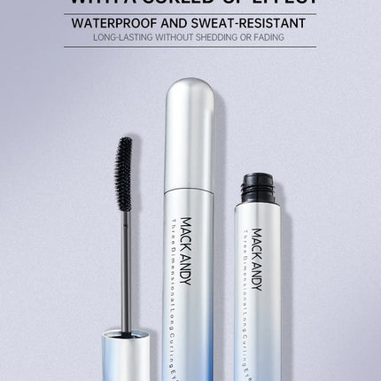MACKANDY 4D Curling Thickening Black Mascara Waterproof Sweatproof Defined Lashes & All-Day Hold for Eyelash Extensions & Makeup