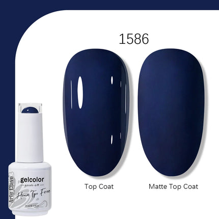 Arte Clavo Solid Color Gel Nail Polish 15ml Soak Off UV LED Gel Semi-Permanent Glitter Polish For Manicure Nail Art Salon Gel