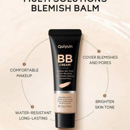 High Coverage Foundation BB Cream Concealer Brighten Facial Contour Primer Base Waterproof Long-Lasting Makeup Cosmetic