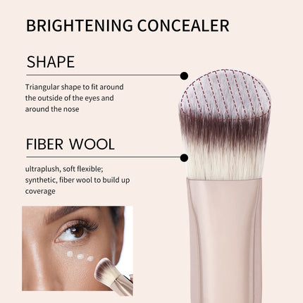 MAANGE 4pcs Main Makeup Brushes Set Flat Top Foundation Brushes Angled Contoured Brush Dense Bristle Face Makeup Tool for Beauty