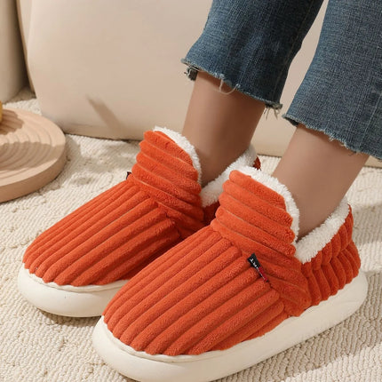 Bebealy New Winter Men Slippers Warm Cotton Shoes Men Indoor Fluffy Fuzzy Men Boots Outdoor Nonslip House Ankle Boots Shoes Men