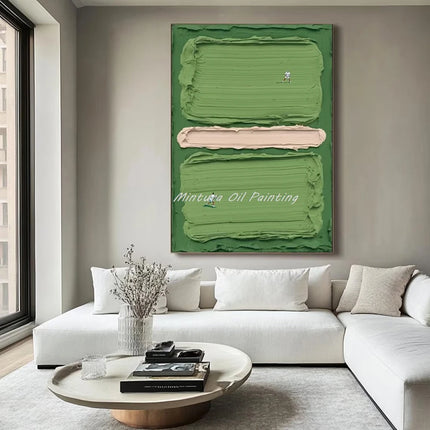 Mintura,Handpaintd Abstract Texture Green Tennis Court Oil Painting on Canvas,Modern 3D Knife Art Poster,Wall Picture,Home Decor