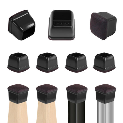 Chair Leg Caps Rubber Feet Protector Stool Table Furniture Leg Cover Non Slip Felt Bottom Pads Round Square Floor Protectors