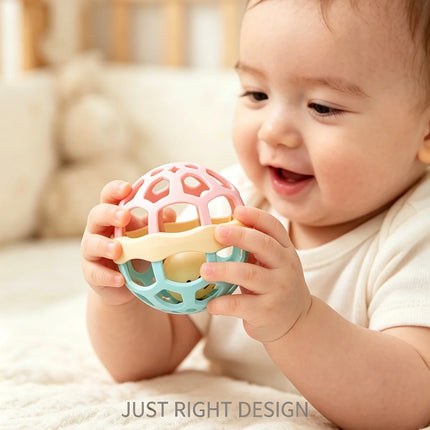 Baby Toys 0 12 Months Rotating Rattle Ball Grasping Activity Baby Development Toy Silicone Teether Baby Sensory Toys for Babies