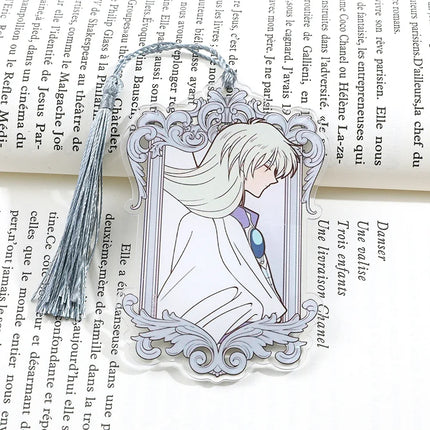 Kawaii Sweet Anime Card Cap tor Sakura Book Mark with Creberus Tassel Metal Bookmark for Women Girl Fans School Reading Supplies