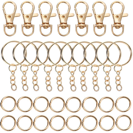 70Pcs/Set Swivel Snap Hook and Key Rings with Chain Jump Rings Connectors for DIY Keychain Lanyard Jewelry Making Supplies