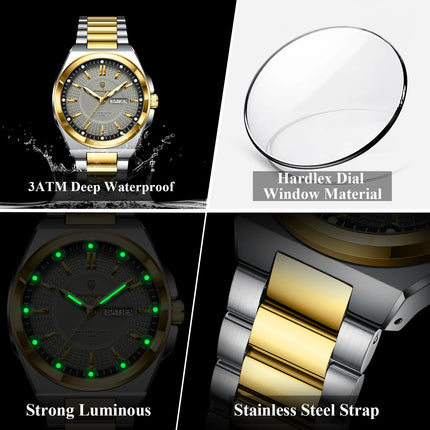 POEDAGAR Top Fashion Men Watches Stainless Steel Waterproof Luminous Classic Male Watch Date Week Men's Quartz Wristwatch Reloj