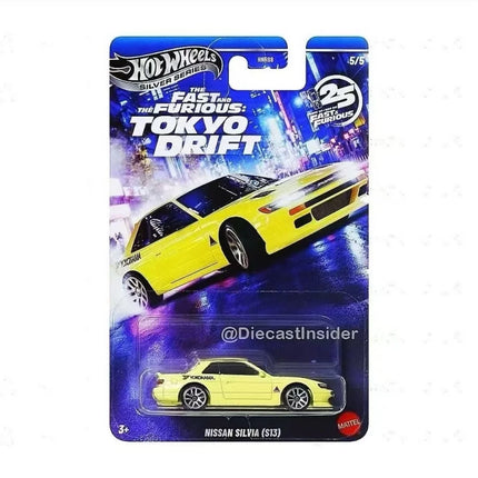 2026 New Hot Wheels Hnr88 Silver Series 25Th Fast & Furious Tokyo Drift Set Nissan/Monter Carlo/Road Runner 1:64 Diecast Car Model Authentic Holiday Birthday Gift