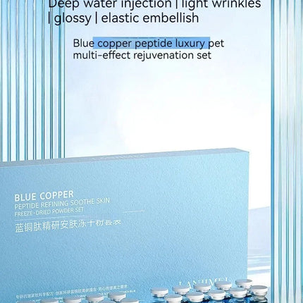 Blue Copper Peptide Freeze-Dried Powder Set Oligopeptide Anti Wrinkle Essence Shrink Pores Acne Treatment Skincare Serum 20pcs