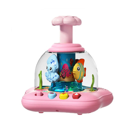 Marine Animal Push Toy, Rotatable Dome with Buttons, Musical Learning, Baby Playtime Educational Gift.