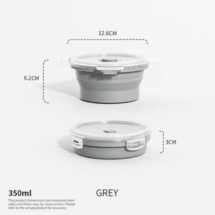 Collapsible Food Storage Containers Foldable Silicone Lunch Containers with Lids, Rectangle Collapsible Bowls Round Food Bowls