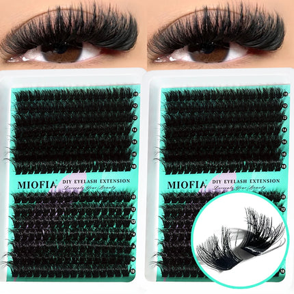 MIOFIA Thick Fluffy Lashes Clusters 150D 100D 80D 50D Natural Lash Clusters 3D Faux Mink Lashes DIY Eyelash Extension Makeup