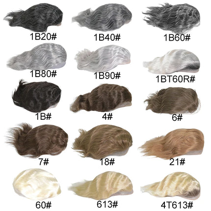 Bleached Knots Men Toupee Lace Front Hair Prosthesis Man Lace PU Base Indian Human Hair Wigs Natural Hair Replacement Hairline