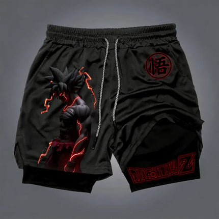 Dragon Ball Goku Unisex Harajuku Anime Printed 2026 Summer New Product Loose Sports Breathable Quick Drying Double Layer Shorts