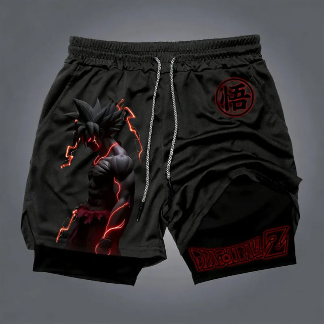 Dragon Ball Goku Unisex Harajuku Anime Printed 2026 Summer New Product Loose Sports Breathable Quick Drying Double Layer Shorts