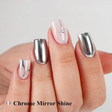 QAZIXU Metallic Silver Gel Nail Polish Painting Gel Polish Mirror Metal Effect UV LED Soak Off Semi Permanent Nail Art