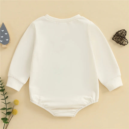 Autumn Baby Sweatshirt Rompers Baby Boys Toddler Fall Clothes Long Sleeve Crewneck Duck Embroidery Casual Romper Jumpsuit