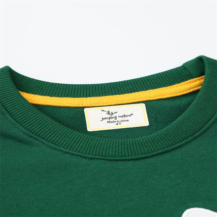 Jumping Meters 2-7T Children's Sweatshirts With Zeebra Embroidery Autumn Spring Boys Girls Clothing Long Sleeve Hooded Shirts