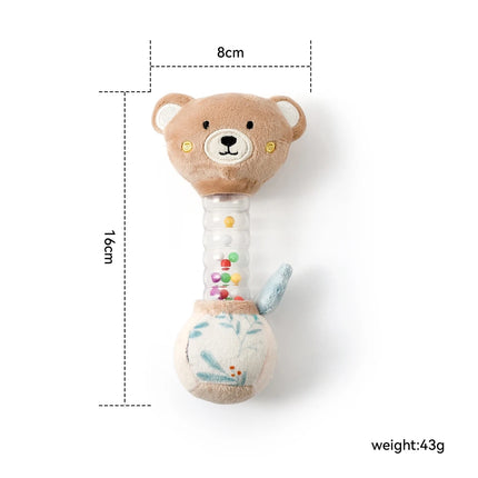 Baby Rattles Shaker Crinkle Squeaky Sensory Soothing Toy Baby Crib Soft Stuffed Animal Rattle Hand Grip Baby Toys Toddler Gifts
