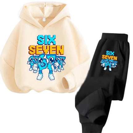 Six Seven Print Kids Hoodies Sets Italian Brainrot Steal A BrainRot Trucksuit Children's 67 Korean Sweatshirt Girls Boys Clothes