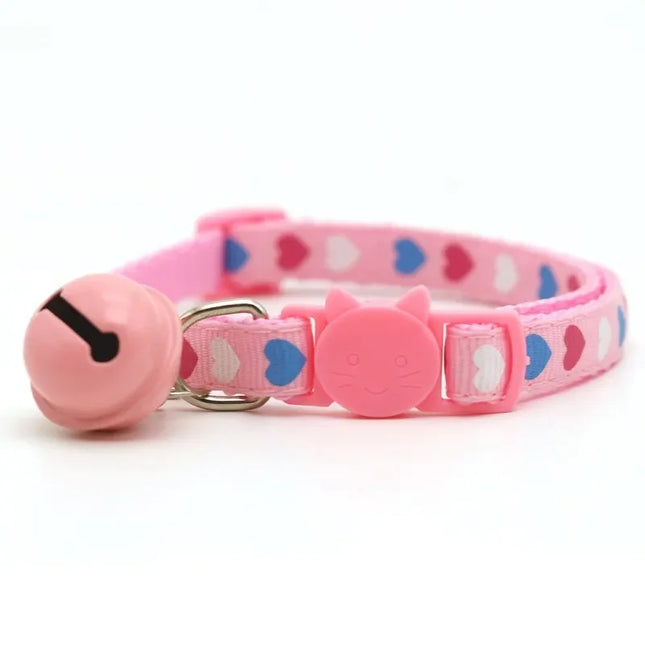 Lolita Girls Cute Cartoon Heart Print Bell Necklace Adjustable Collars JK Uniform Kawaii Chokers Women Punk Torques Jewelry Gift