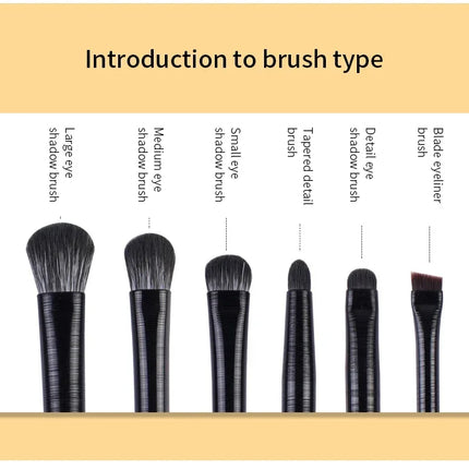 6PCS Eyes Makeup Brushes Set Professional Soft Contouring Eyeshadow Eyeliner Eyebrow Brush Women Facial Beauty Cosmetic Tool