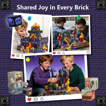 Magnetic Building Blocks Mine World Set - 300 Pieces Cave Theme Educational Toy