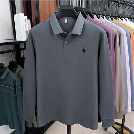 100% cotton fashionable spring autumn new Paul brand embroidered T-shirt men's comfortable skin-friendly long-sleeved polo shirt