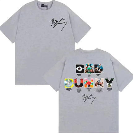 Rapper Bad Bunny Album Cover T-shirts Debi Tirar Mas Fotos DTMF T Shirts Men Women Fashion Hip Hop Oversized T-shirts Streetwear