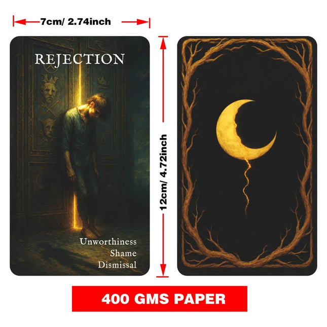 54 Set, 13x8cm Reflective Moon Shadow Work Oracle , Self-Discovery Emotional Perception Game, Spiritual Guidance Card Games