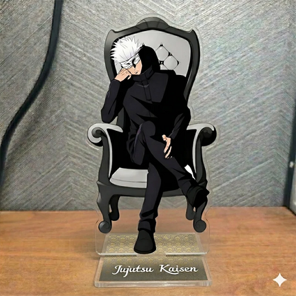 Anime Jujutsu3 Peripherals Black Chair Sitting Pose Zen'in Naoya Figure Acrylic Stand Yuji Itadori Figurine  Keychain Plate Toys