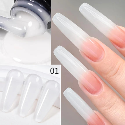 AWStorG 7.5ml Milky Jelly White Gel Nail Polish Translucent Semi Permanent Soak Off UV LED Gel Varnish Manicure Nail Art