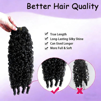 Burmese Curly Bundles Human Hair Spiral Curly End Quick Weave Hair Extensions Water Wave Hair Bundles For Woman Natural Black