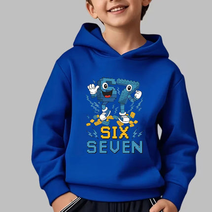 Funny Meme Pullovers Children's Fashion Cute Sweatshirts for Boys Girls Six Seven 67 Brainrot Print Y2k Hoodies Kids Clothes
