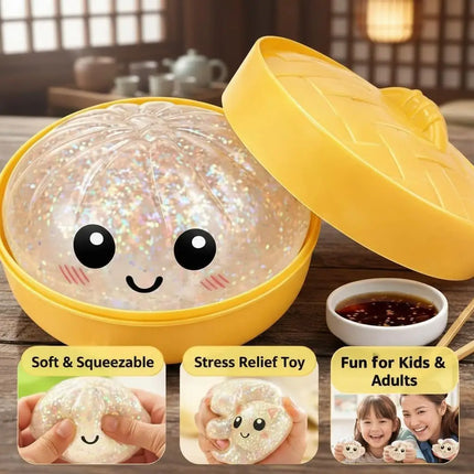 Mystery Dumpling Toy Squishy Glitter Dumpling Pressure Ball Slow Rebound Soft Pinch Decompression Office Home Squeeze Toy XMAS