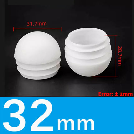 Black/White Plastic Round Pipe Plug Tube Non-Slip Chair Leg Foot Dust Cover Domed End Caps Floor Protector Pad Dia 13mm-40mm