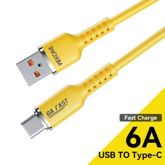 WEKOME 100W Type C Fast Charging Liquid Silicone Cable iPhone 17 Charging Cable Data Transmission Cord for iPhone Xiaomi Samsung