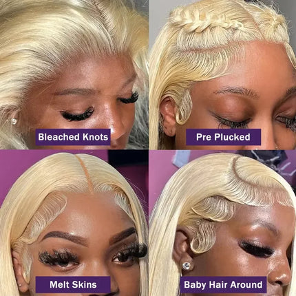 Blonde 613 Lace Frontal Wigs 4x4 Glosure Bone Straight 13X4 Lace Front Wigs 13X6 Human Hair Closure Wigs For Women 200 Density
