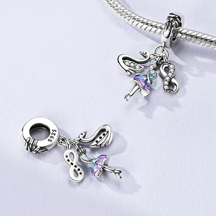 925 Sterling Silver Charms Mother Girl Boy Family Life Pendant Beads Fit Original Bracelet Necklace Diy Charm Women's Party Gift