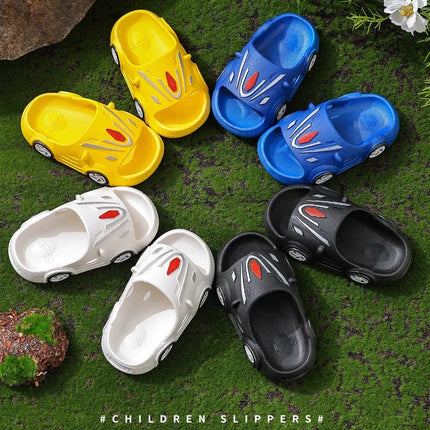 Kids Luminous Slippers Summer Indoor Cartoon Car Girls Shoes Soft Anti-slip Boy Beach Shoes Fashion Outdoor Children LED Slipper