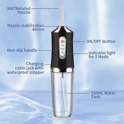 Portable Cordless Dental Water Irrigator Flosser Waterproof Travel Rechargeable 4 Modes Ipx7 Oral Teeth Irrigador Irrigation
