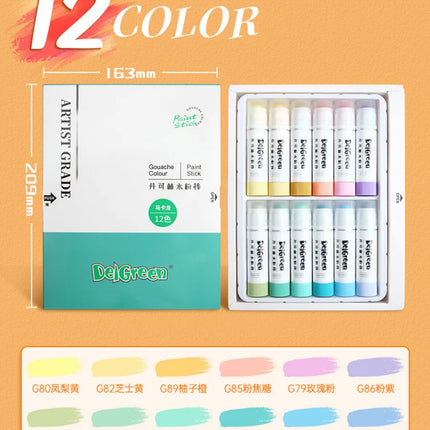 12/18/24 Color Soft Solid Gouache Paint Sticks Drawing Graffiti Art Crayons Washable Non Toxic for Kids Students Artists Painter