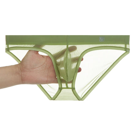 Ice Silk Ultra-thin Men Underwear Seamless Transparent Quick Drying Briefs Sexy U Bulge Pouch Triangle Underpants Erotic Panties