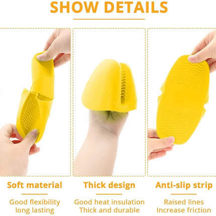 2pcs Silicone Cooking Pinch Grips Oven Mitts Potholder Mini Oven Gloves for Kitchen Cooking Baking Air Fryers Microwaves BBQs