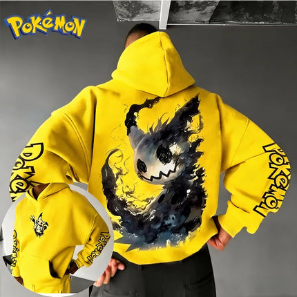 Pokémon Anime Mimikyu Joint Hoodie 2026 Men's Spring/Summer New Style American Hip Hop Casual Loose Large Parent Child Top