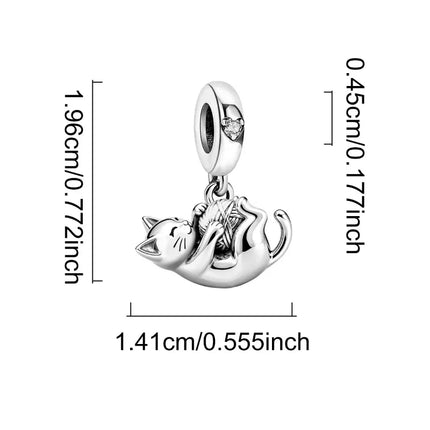 925 Sterling Silver Dinosaur Pig Cat Playing Animal Series Charms Beads Fit Original Pan Bracelet High Quality DIY Jewelry