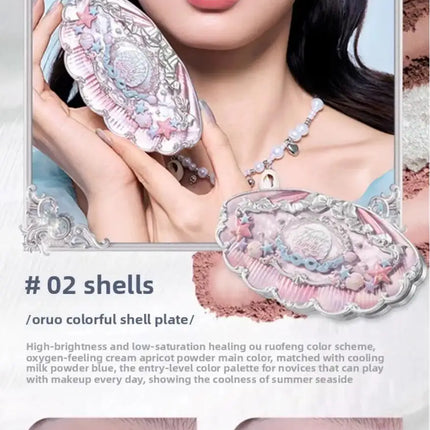 Little Angel Flower Knows Eyeshadow Palette Eye Glitter Make Up Palette Long Lasting 9 Color Eye Shadow For Girl And Women