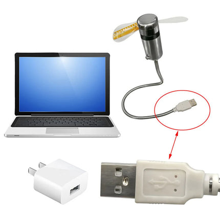 Clock Fans USB Powered Small Night Light Real Time Display Hand Mini USB Fan Flexible Gooseneck LED Clock for Laptop PC Notebook