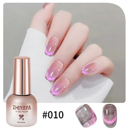 Japanese Style Black Glass Cat Magnetic Gel Nail Polish Punk Style Nail Art Manicure Varnis Semi Permanent Gel for Winter